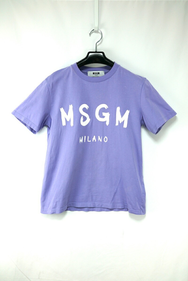 MSGM エムエスジーエム BRUSH STROKE LOGO PRINT TEE ブラッシュロゴ プリント Tシャツ パープル Sサイズ 3041MDM60【中古】コンディション 当社が定める基準N