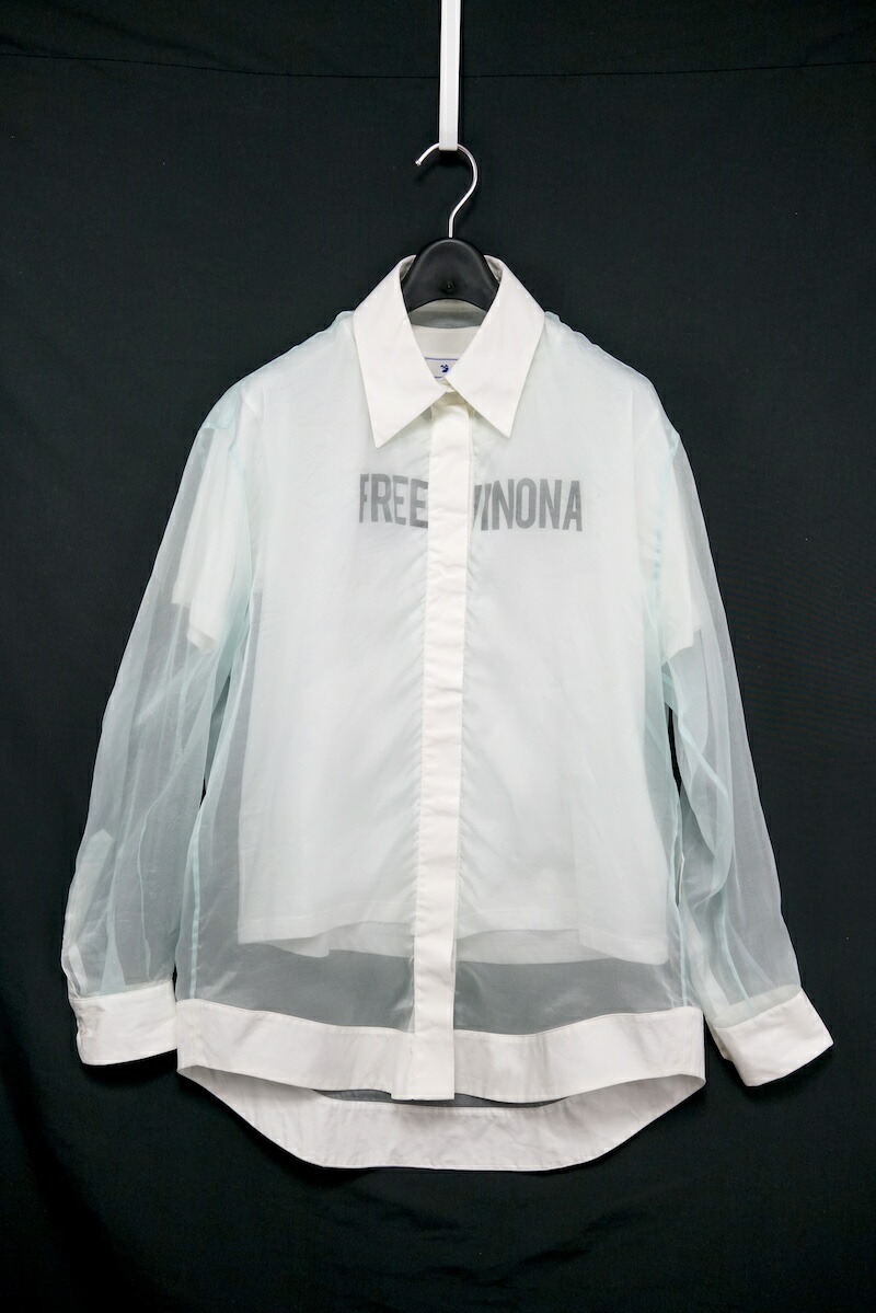 OFF-WHITE Double Layer Long-Sleeved Shirt オフホワイト ダブル レイヤー ロング スリーブ シャツ シルク 36サイズ OWGA080E20FAB001【中古