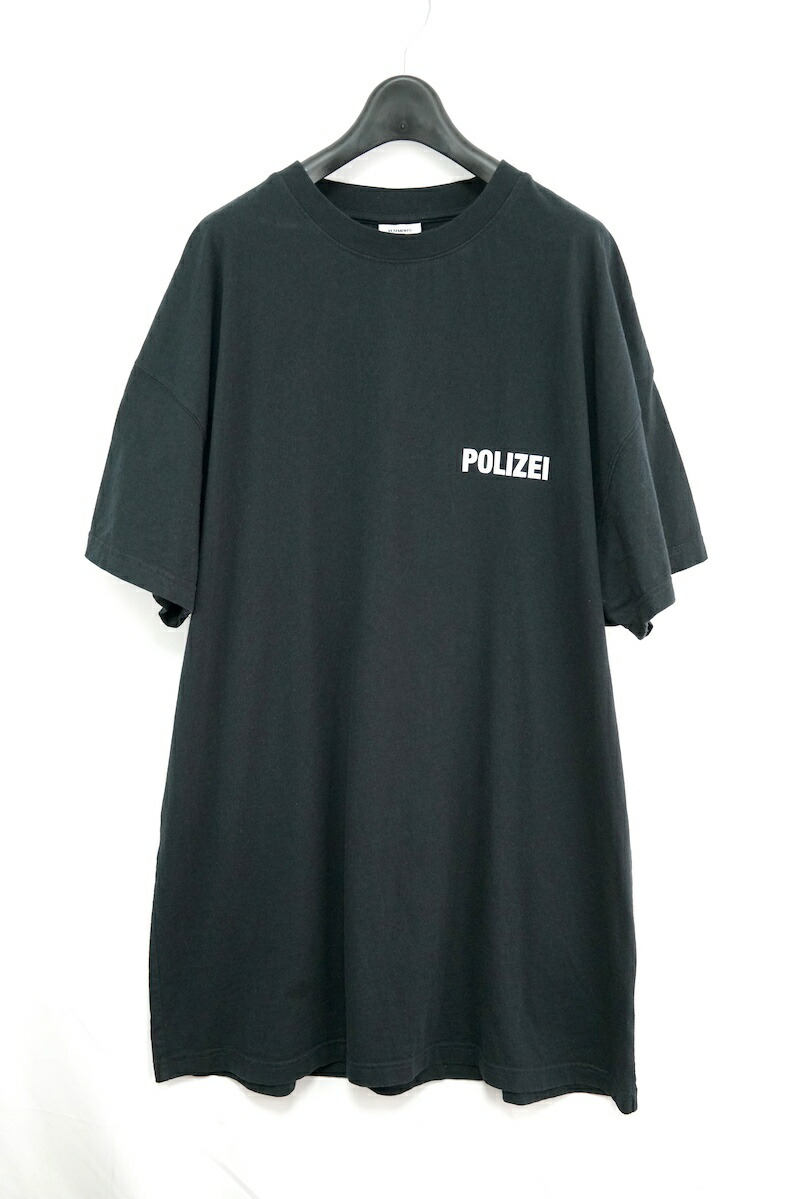 20AW VETEMENTS POLIZEI T-shirt 半袖 ヴェトモン Tシャツ プリント ブラック 黒 ユニセックス LサイズUAH21TR511【中古】コンディション 当社が定める基準N 