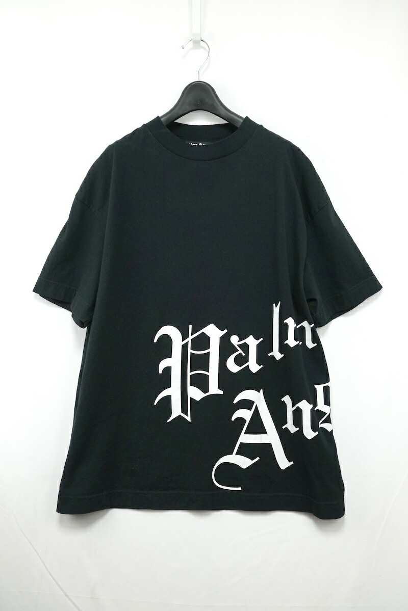 PALM ANGELS Side New Gothic Tee Black & White パームエンジェル サイド ゴシック ロゴ Tシャツ ブラック XLサイズ PMAA001S20413