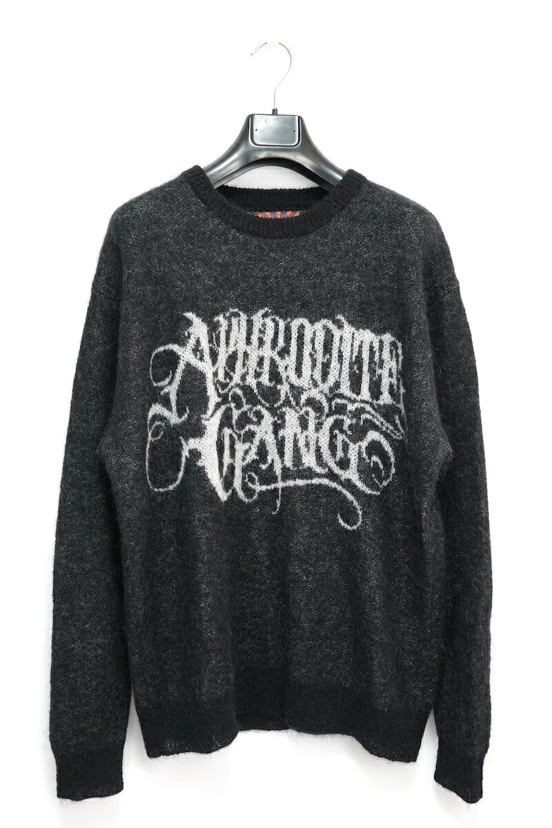 BUDSPOOL バッズプール クラシック ロゴ ウールモヘア クルーネックニット ブラック 舐達磨 APHRODITE GANG HOLDINGS サイズ L XL【中古】新古品コンディション当社が