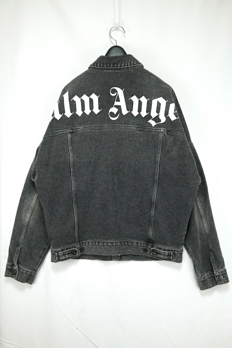 Palm Angels パームエンジェルス Logo Over Denim Jacket ロゴ オーバー デニム ジャケット Mサイズ ブラック PMYE006S19344001【中古】コンディション