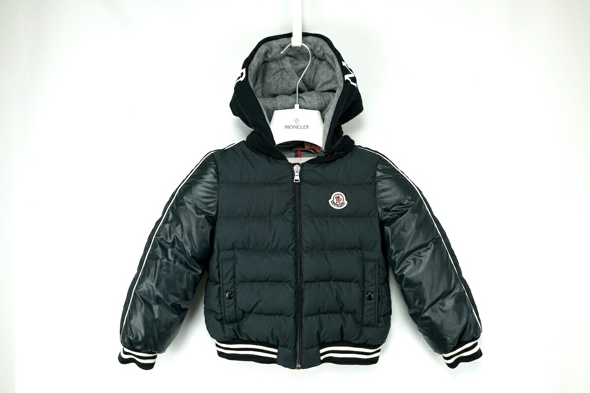 MONCLER モンクレール Baby Kid's ベビー キッズ MERIH Down Jacket フードロゴ ダウン ジャケット ３サイズ ブラック H29511A000 05 54A