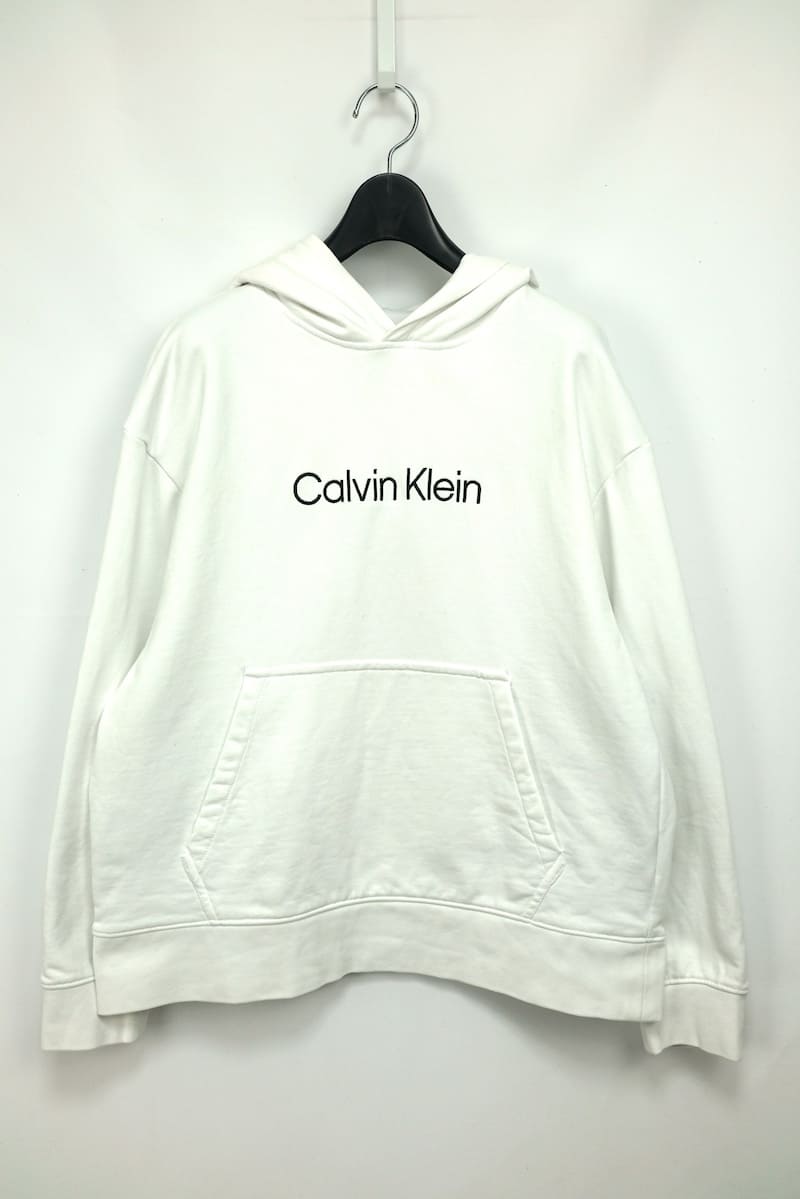 Calvin Klein カルバンクライン STANDARD フーディ パーカー ホワイト Lサイズ 40WH106【中古】