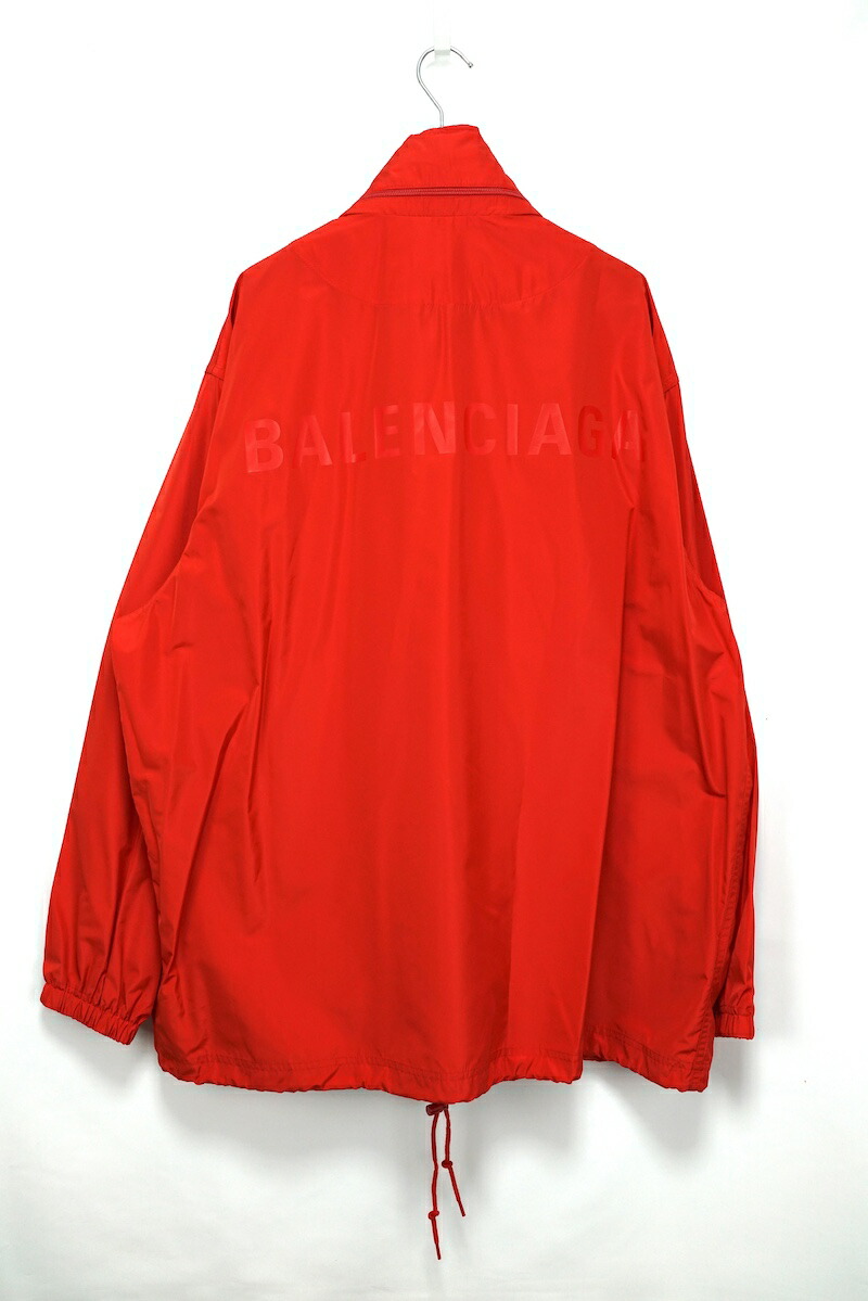 BALENCIAGA 19AW Back Logo Nylon Jacket バレンシアガ バックロゴ ナイロン ジャケット レッド 556238 サイズ44 46 48【中古】新古品コンディション 