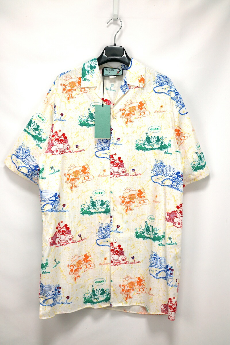 20SS GUCCI Disney Printed Shirt グッチ ディズニー オーバーサイズ ボウリングシャツ 46サイズ 601604【中古】新古品コンディション 当社が定める基準N ：未使用