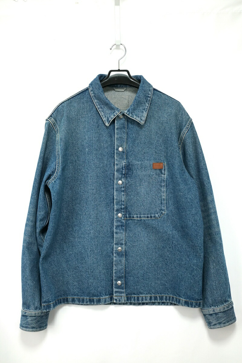 24SS DIOR ディオール ロゴ レザーパッチ オーバーツイル 長袖 シャツ インディゴ 413D488B340X 708042 【中古】コンディション 当社が定める基準N ：未使用品 S ：未使