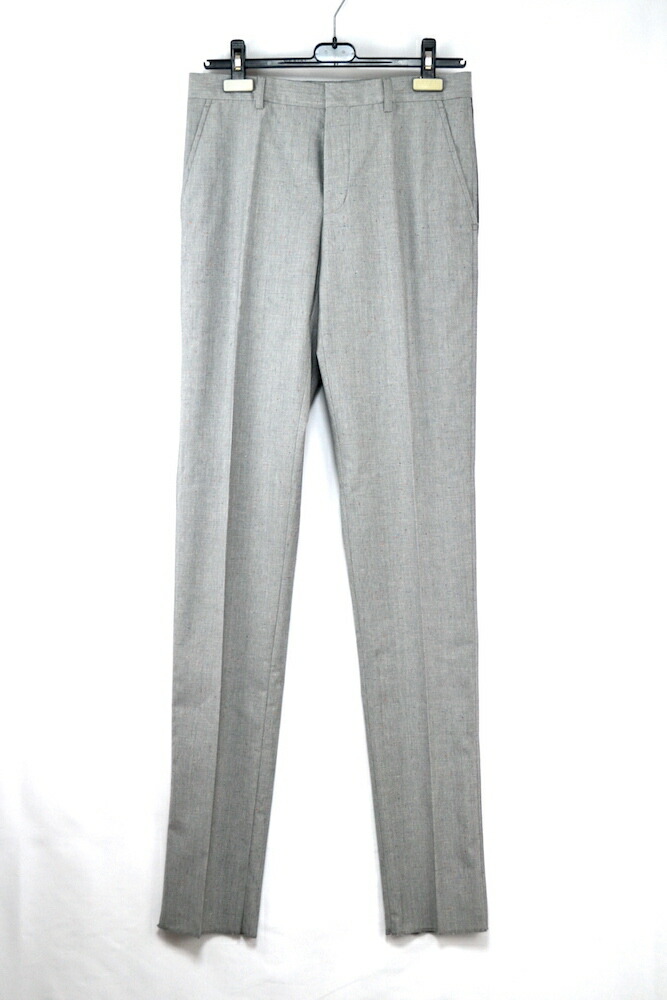 LANVIN Slim Pant Con Side Band Knopped Wool ランバン スリム ウール パンツ サイドライン ライトグレー サイズ44状態：新品未使用ブランド： LANVIN