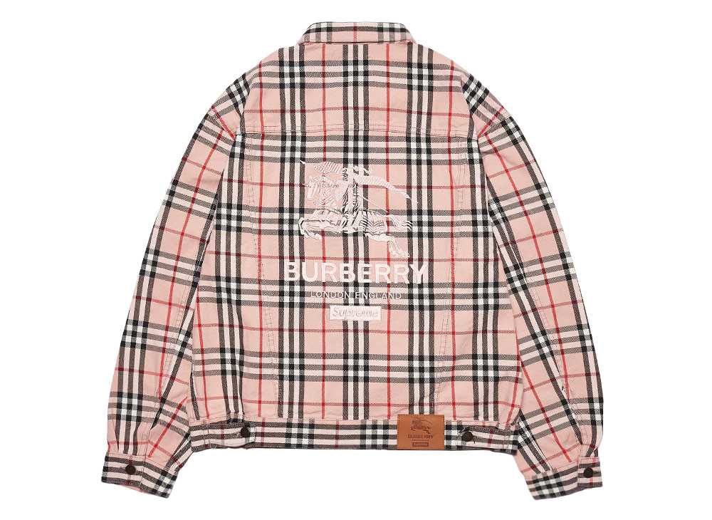 Supreme / Burberry Denim Trucker Jacket Pink シュプリーム バーバリー デニム トラック ジャケット ピンク S M L XL