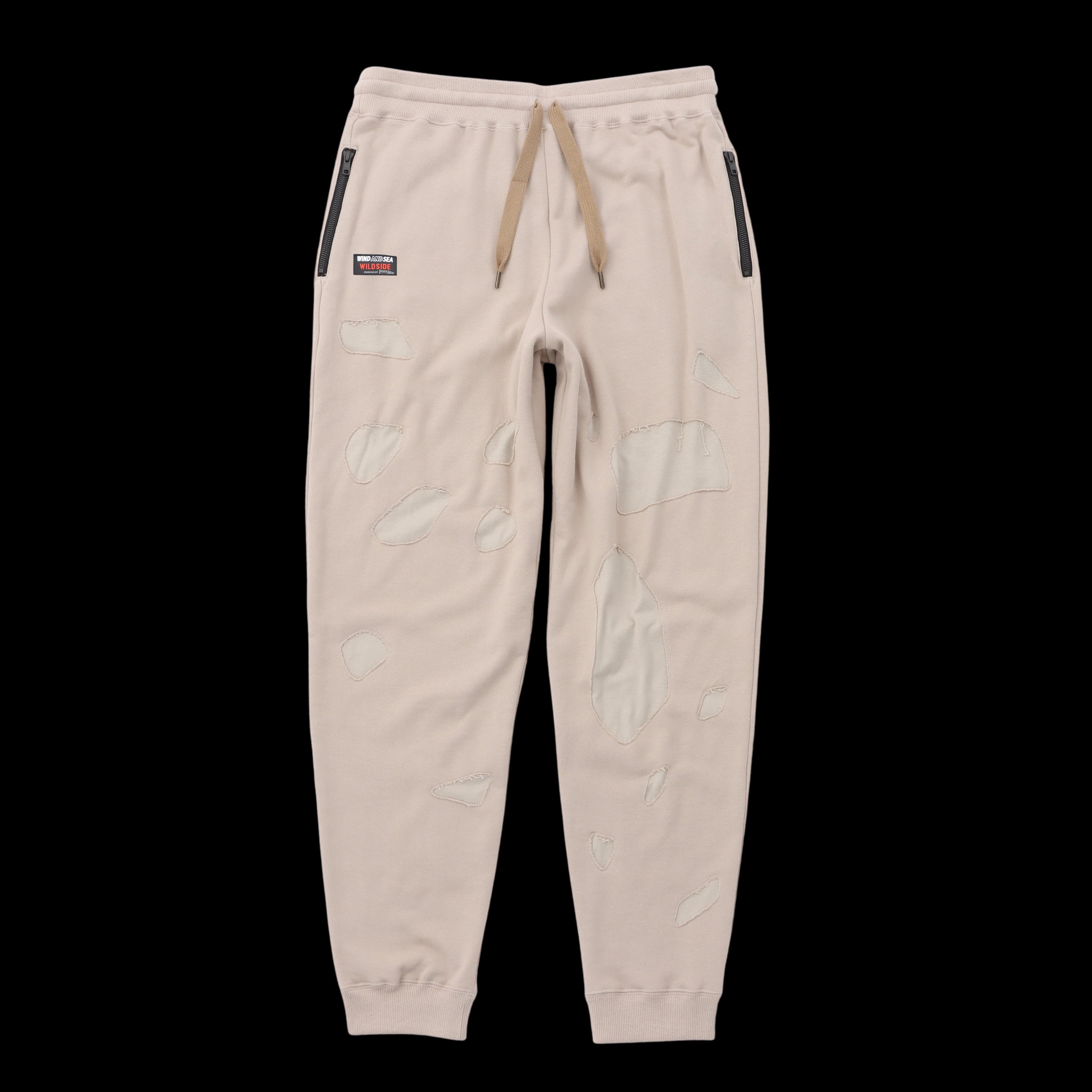 サイズ選択可 WILDSIDE YOHJI YAMAMOTO WIND AND SEA ヨウジヤマモト ウィンダンシー WS-22WSPT-01 ダメージ スウェットパンツ BEIGE 選べるサイズ｜OPINION COSMETIC