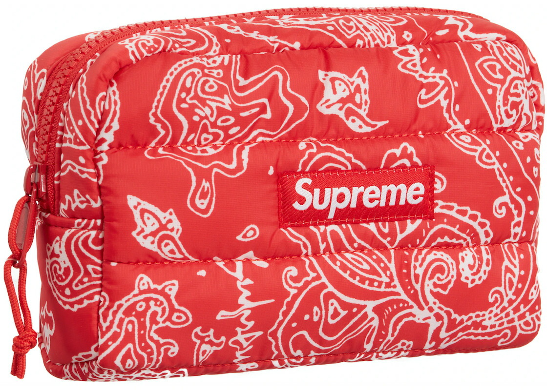 Supreme バンダナ柄 ポーチ 赤 Supreme バンダナ柄 ポーチ 赤