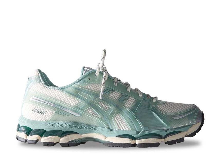KITH Ronnie Fieg Asics Gel-Kayano 12.1 Cream/Sage 口づけ ロニーファイグ アシックス ゲルカヤノ12.1 皮膚軟化剤/サルヴィア 1203A675-100【中古】新古品