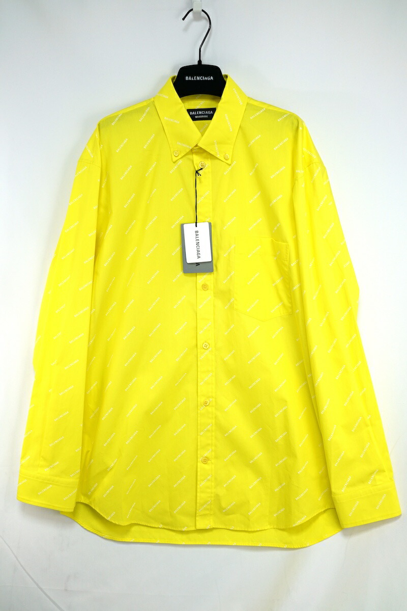BALENCIAGA 蛍光イエロー 長袖シャツ BALENCIAGA バレンシアガ Soccer Long-Sleeve T-Shirt 641663