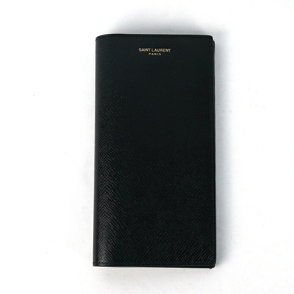 SAINT LAURENT PARIS サンローラン パリロゴ レザー コンチネンタル ロング ウォレット 長財布 ブラック 396308【中古】新古品