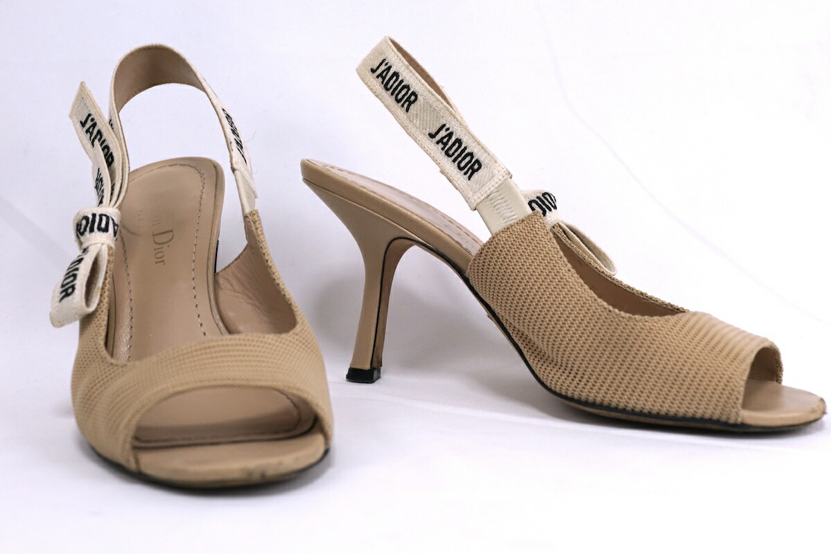 Dior ピンクベージュ オープントゥ ハイヒール 36(23cm) Dior ピンク