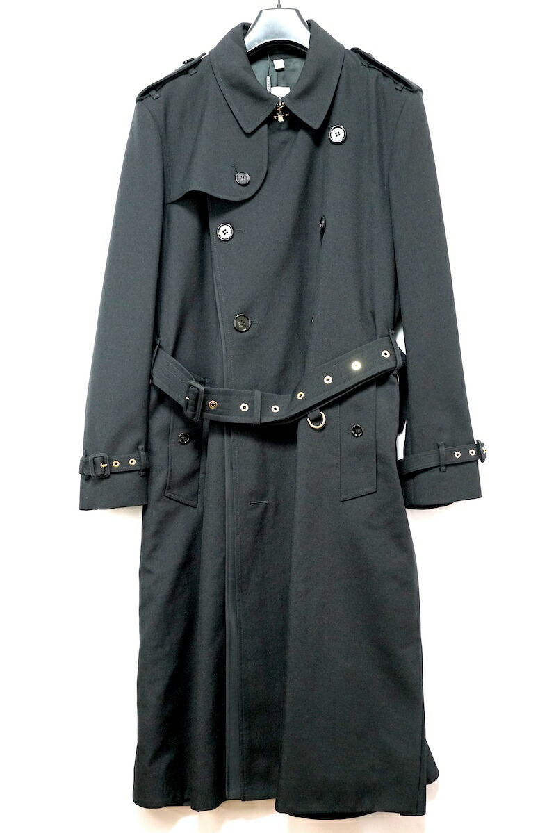 【現行品】BURBERRY London トレンチコート ブラック ロング 48 BURBERRY バーバリー ロング トレンチ コート ブラック