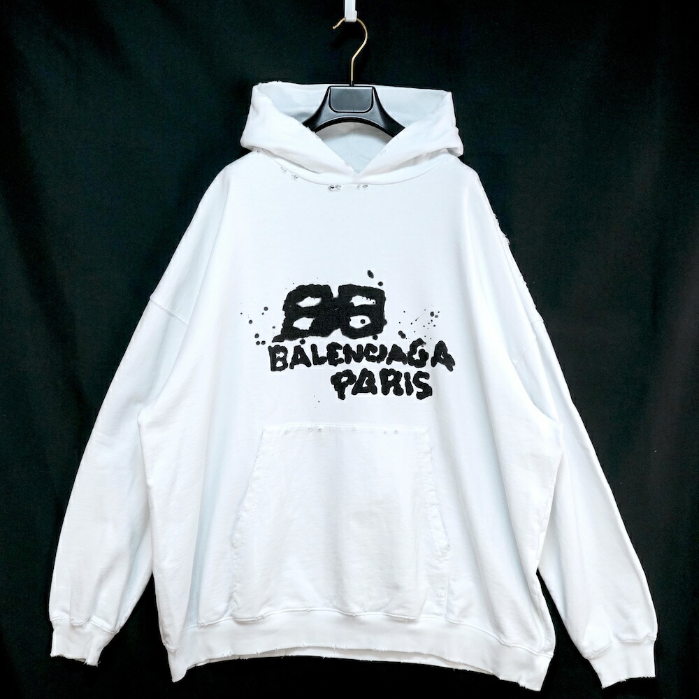 楽天市場】BALENCIAGA バレンシアガ パーカー サイズ:L 21AW ダメージ