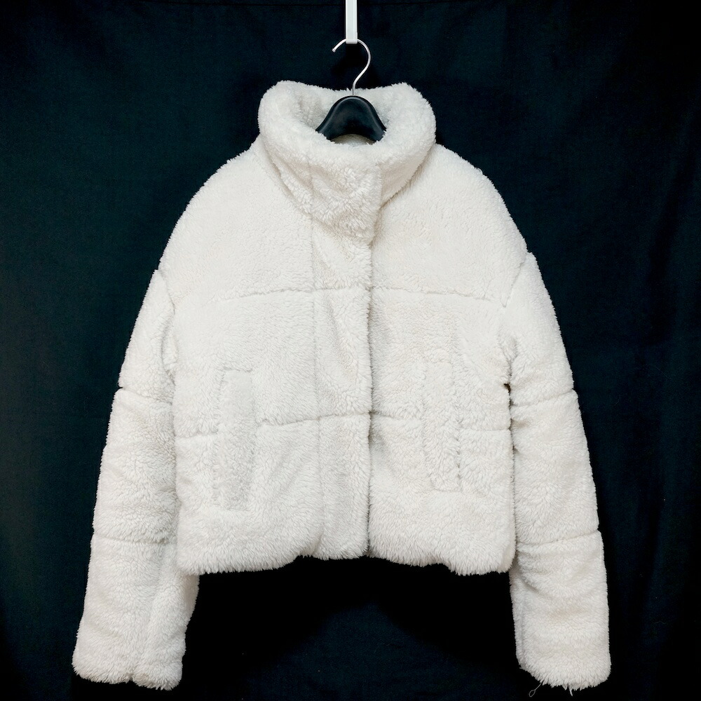 alo アロー Sherpa Snow Angel Puffer ボア パフィ ジャケット ホワイト Mサイズ W4473R【中古】