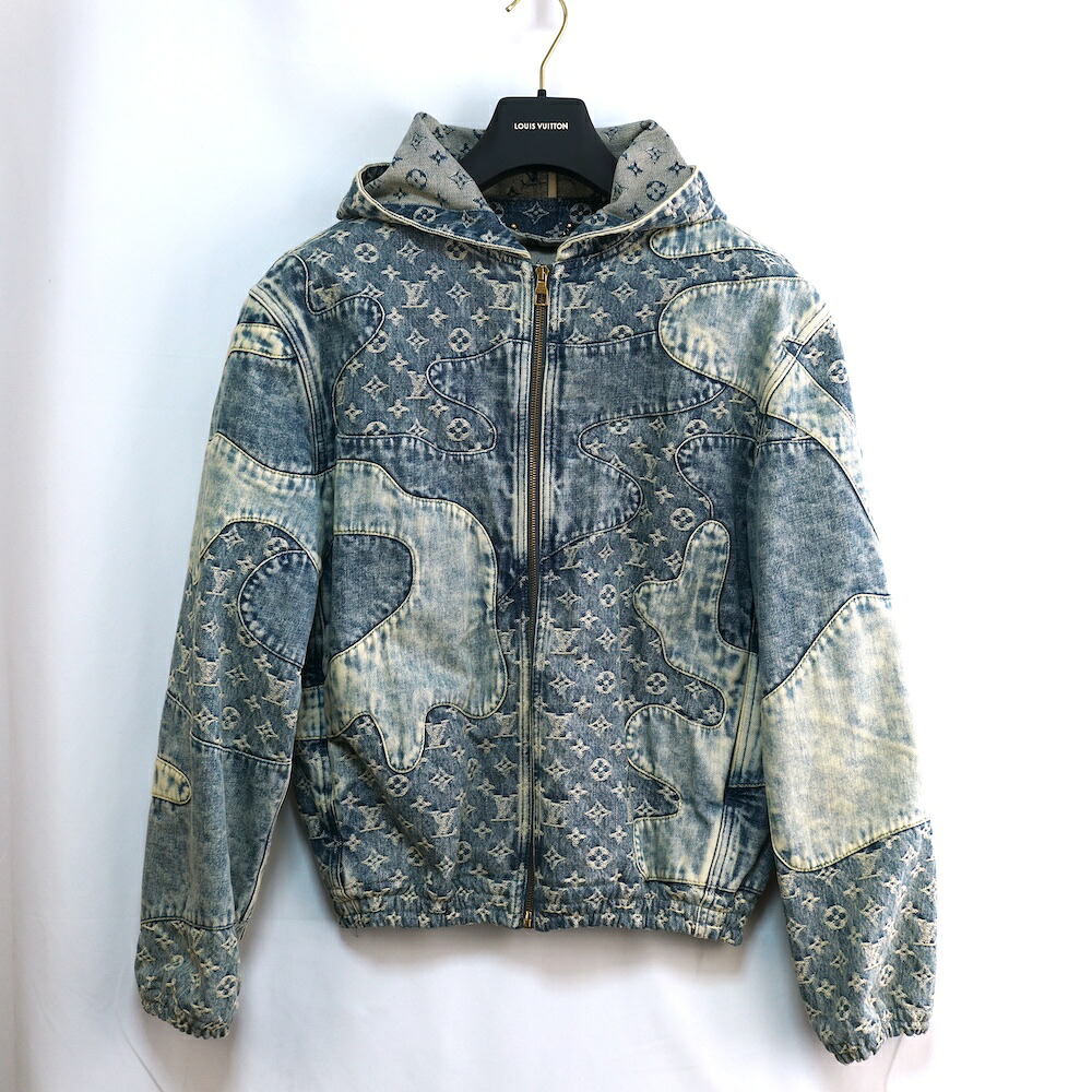 LOUIS VUITTON ルイヴィトン NIGO ニゴー ジーンズ パッチワーク モノグラム フーディ 上衣 上衣 ともし火ジーンズ 46大きさ RM221M UZD HMA16E【中古】