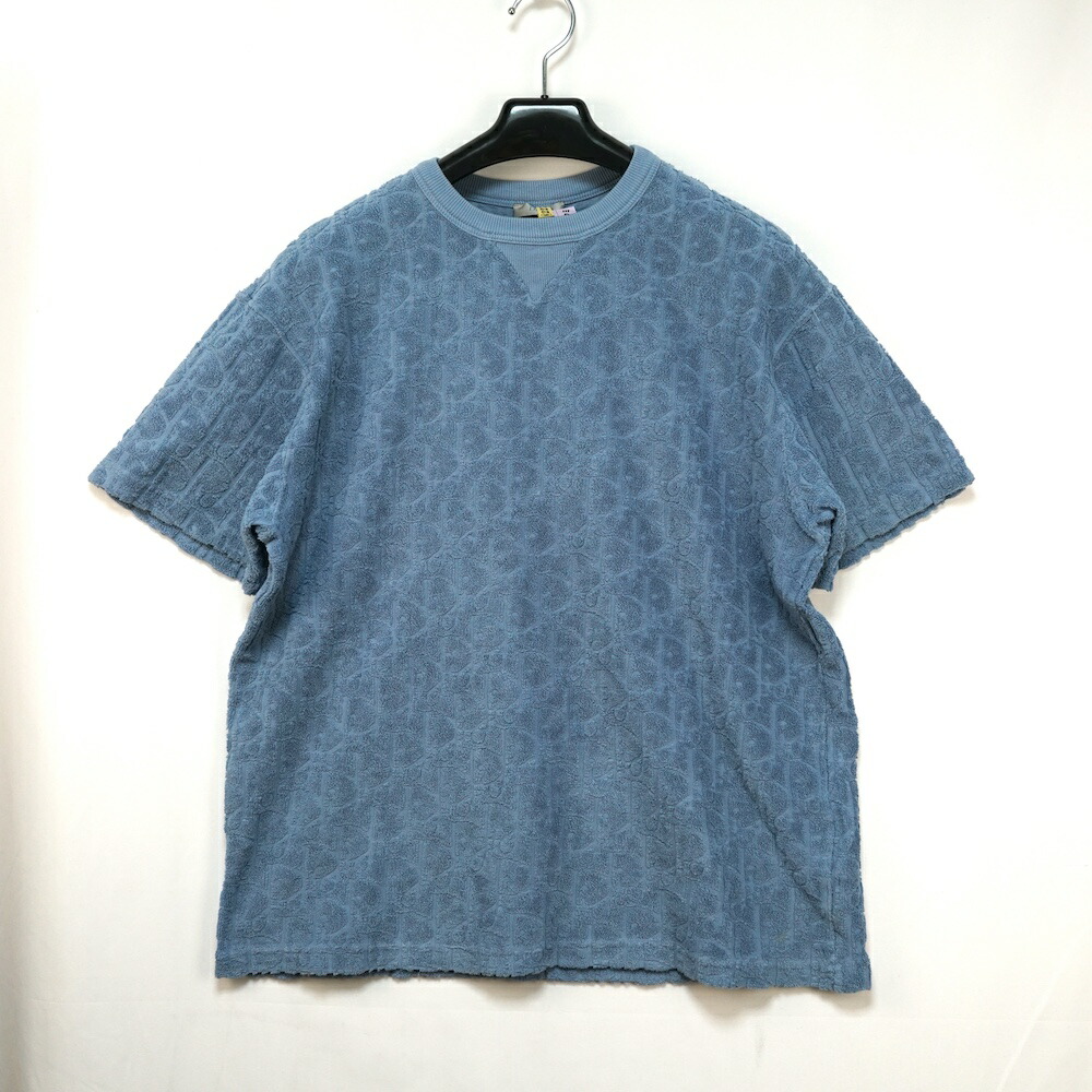 DIOR ディオール オブリーク テリーコットン ジャカード パイル地 Tシャツ Sサイズ ブルー 113J692A0614【中古】|OPINION COSMETIC