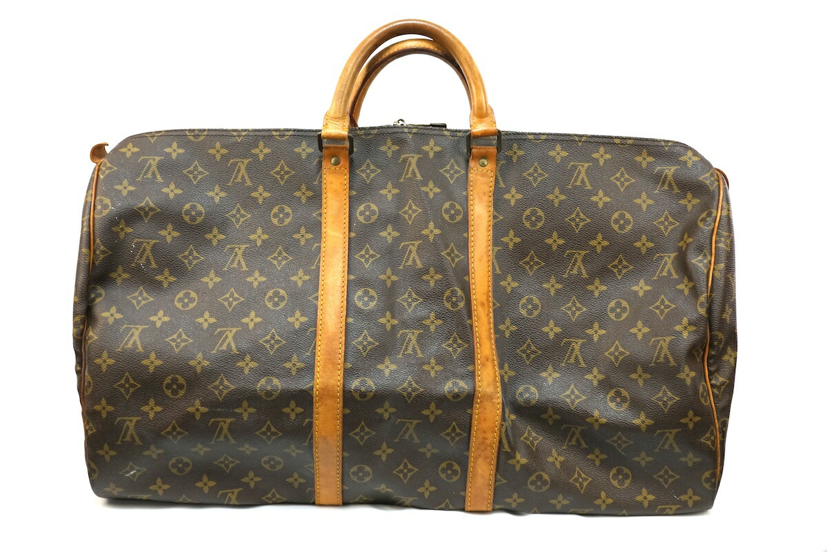 LOUIS VUITTON ルイ ヴィトン キーポル55 モノグラム キャンバス ボストンバッグ ブラウン M41424【中古】
