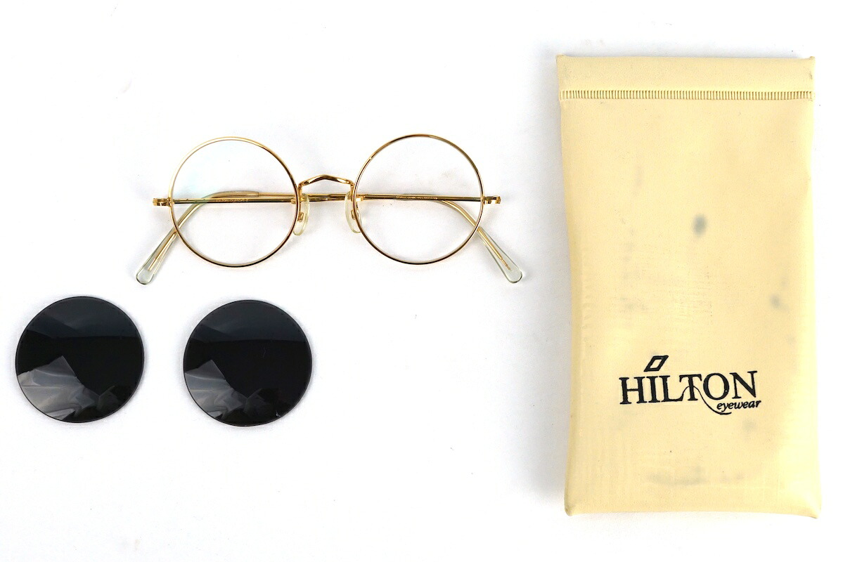 Hilton Classic ヒルトン クラシック ラウンド 44mm サングラス 眼鏡 ロールドゴールド フレーム 【中古】