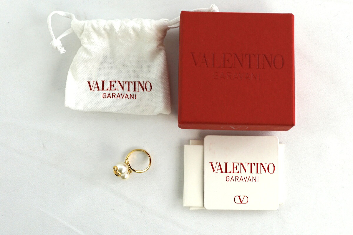 VALENTINO ロックスタッズメタルリングシルバー 指輪 - メタル 中古
