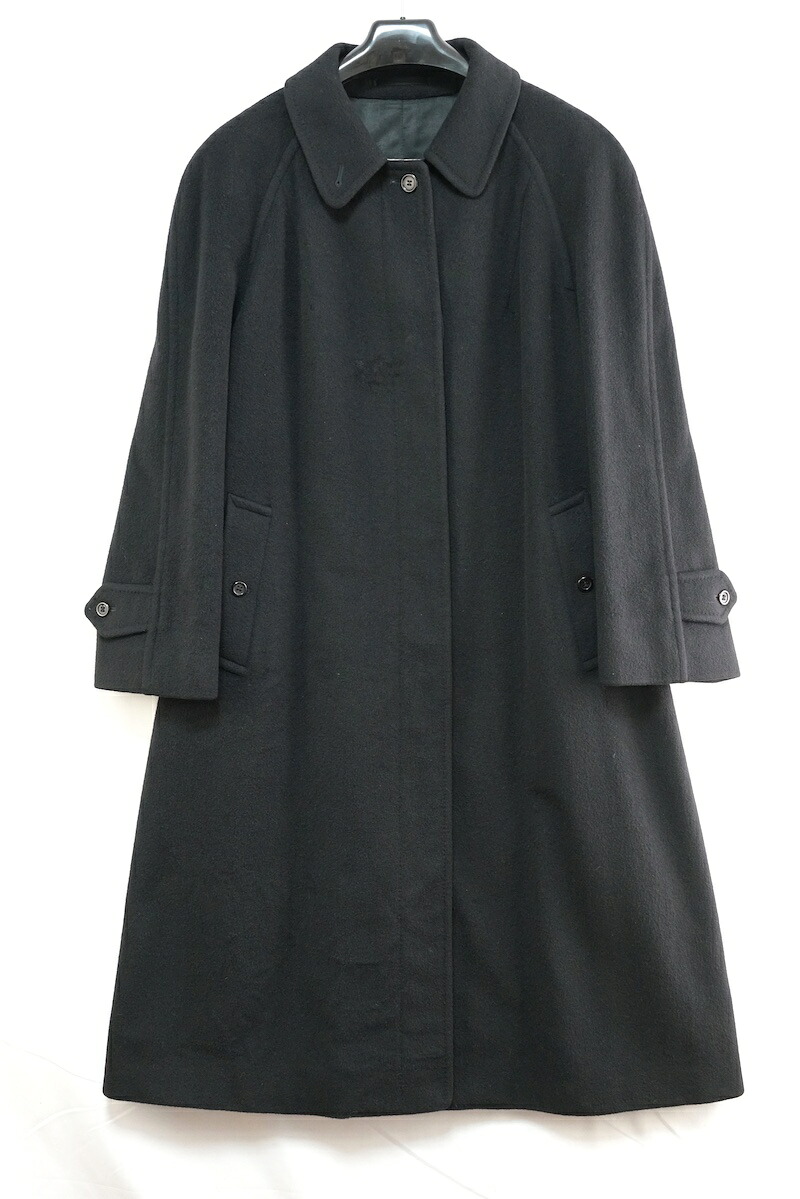 BURBERRYS バーバリーズ カシミヤ ステンカラーコート PURE CASHMERE ブラック UK12サイズ（約Lサイズ） PETTITE CH90 【中古】｜OPINION COSMETIC
