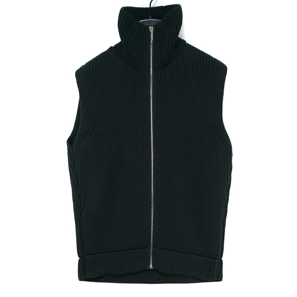 DIOR HOMME ディオールオム ジップアップ ベスト コットン カシミヤ シルク ネイビー XSサイズ 63M222AT591【中古】