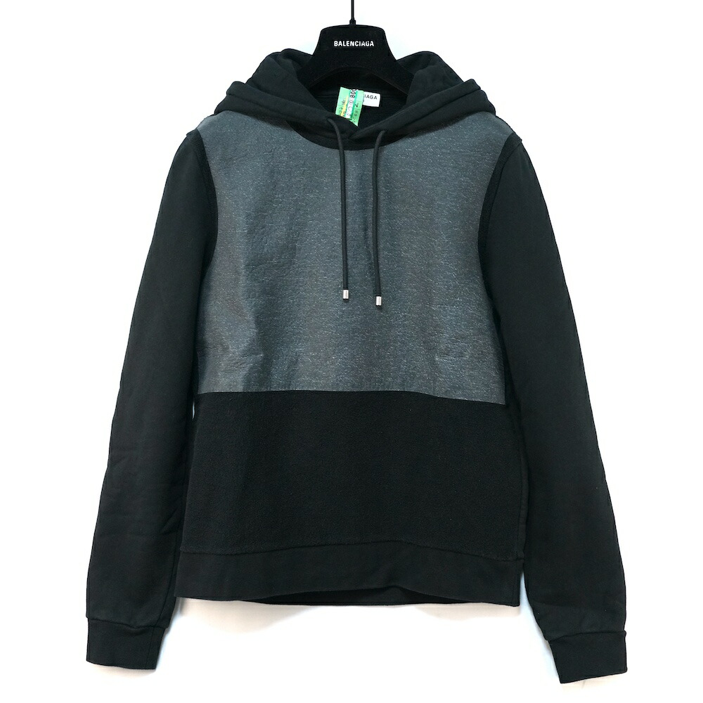 アーカイブ BALENCIAGA バレンシアガ ラバーコーティング メンズ ブルオーバー パーカー グレー ブラック XSサイズ 360314 TKK26【中古】|OPINION COSMETIC