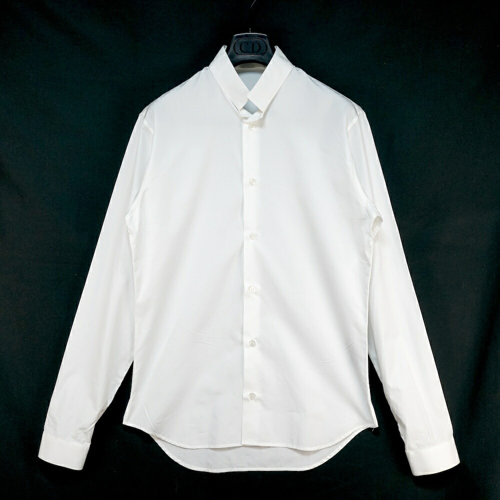 DIOR HOMME ディオールオム 綿織物 ポプリン プルオーバー 御召しものプルオーバー 白いこと 37大きさ 163C505A1581  【中古】