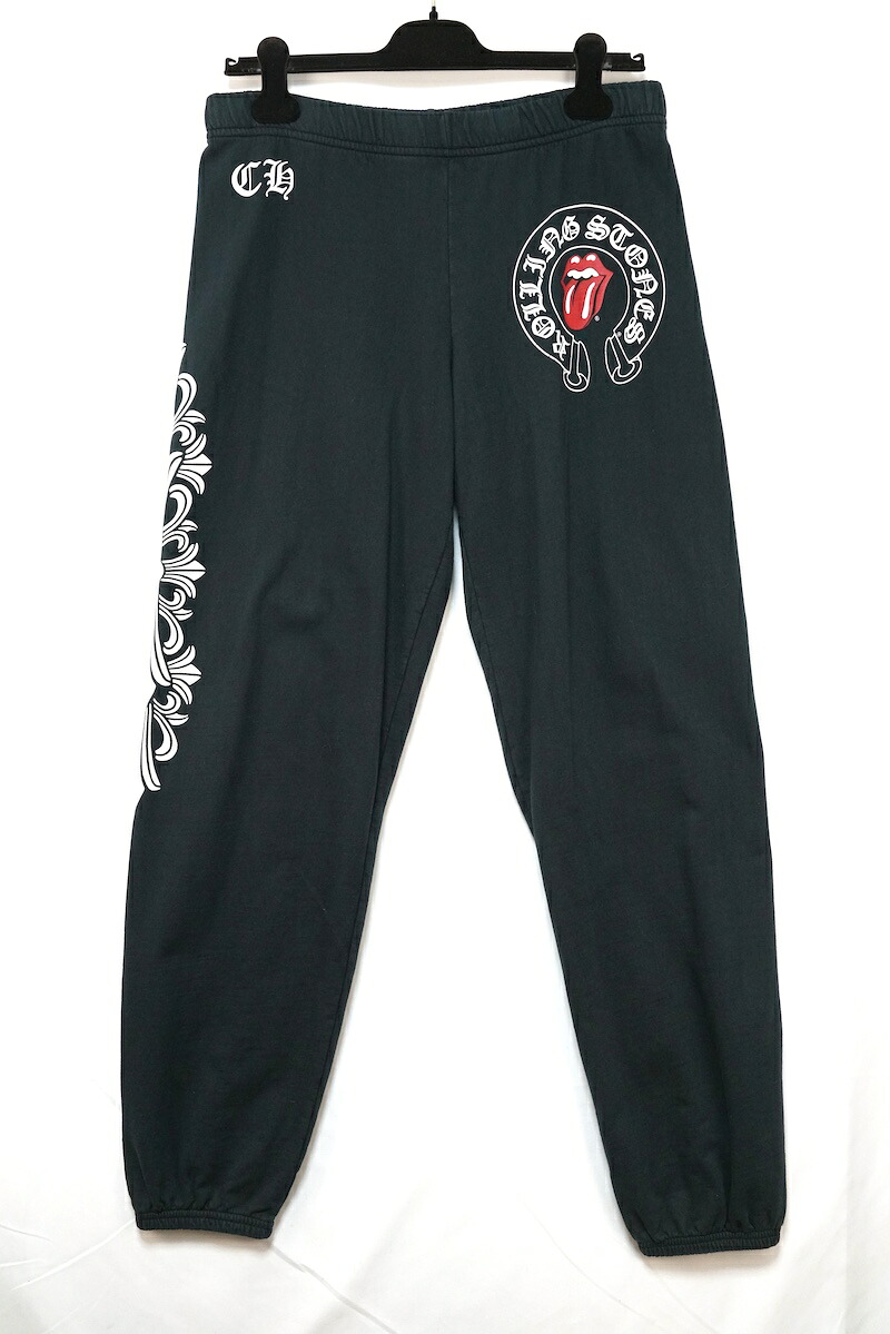 CHROME HEARTS クロムハーツ The Rolling Stones ザローリングストーンズ コラボ リップアンドタン フローラル プリント スウェットパンツ Mサイズ 95024【中古】