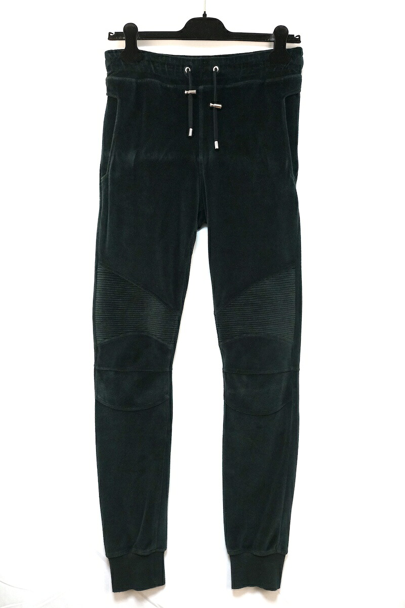 BALMAIN バルマン ベルベット バイカー スウェット パンツ ドローストリング ブラック XSサイズ W5HJ583B970【中古】 23,680円
