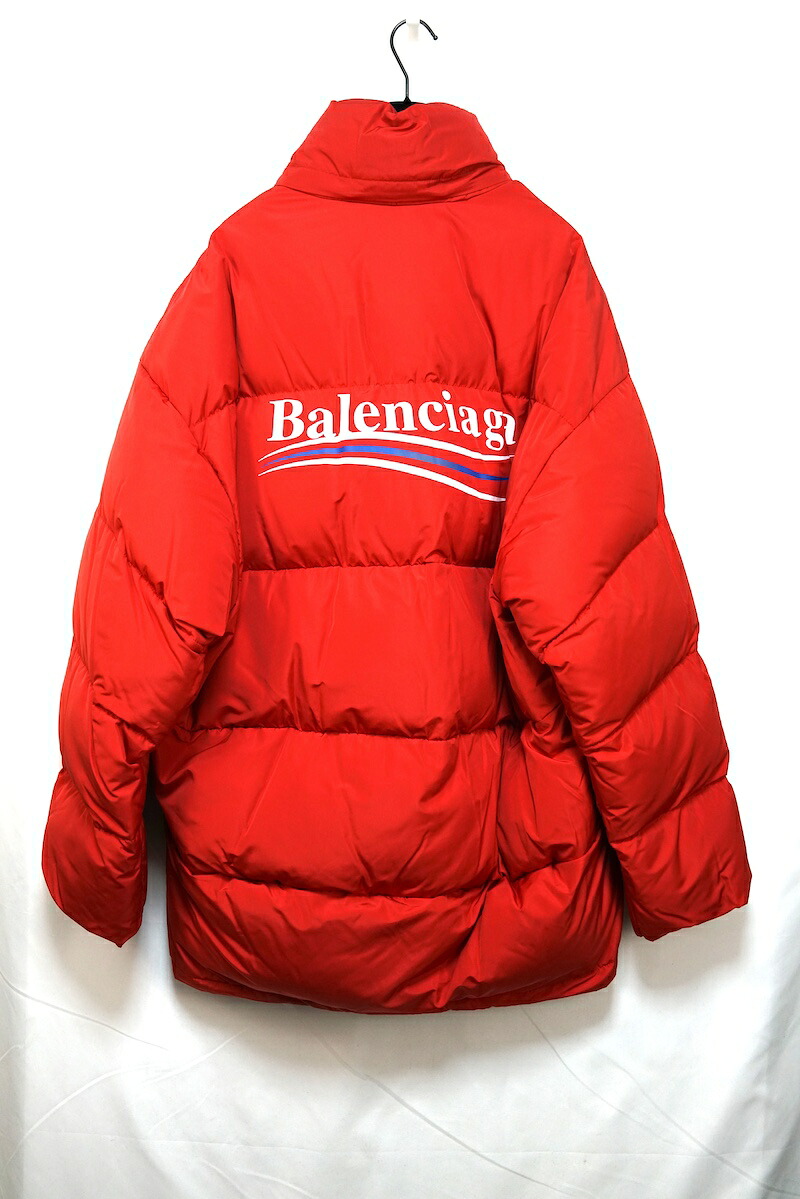BALENCIAGA バレンシアガ Political Campaign PADDED CORT ポリティカル キャンペーン パデッドコート ダウンジャケット レッド 48サイズ 758045TYD36【中古】新古品|OPINION COSMETIC