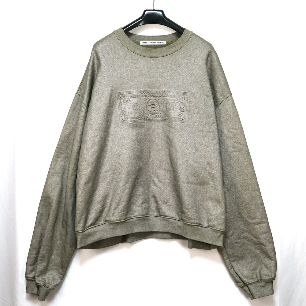 ALEXANDER WANG Dollar Bill Sweatshirt アレキサンダーワン 弗建造物 メタリック 汗水 プルオーバー エン主任者 XL大きさ UCC3231645 【中古】新古品