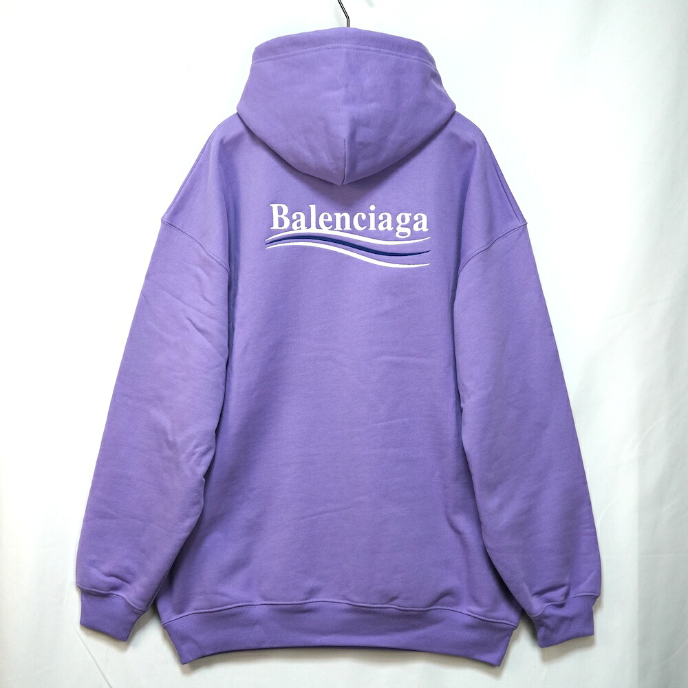 BALENCIAGA Political Campaign Medium Fit Hoodie バレンシアガ キャンペーン ロゴ フーディ パーカー ライトパープル Sサイズ 578135 TKVI9【中古】新古品|OPINION COSMETIC