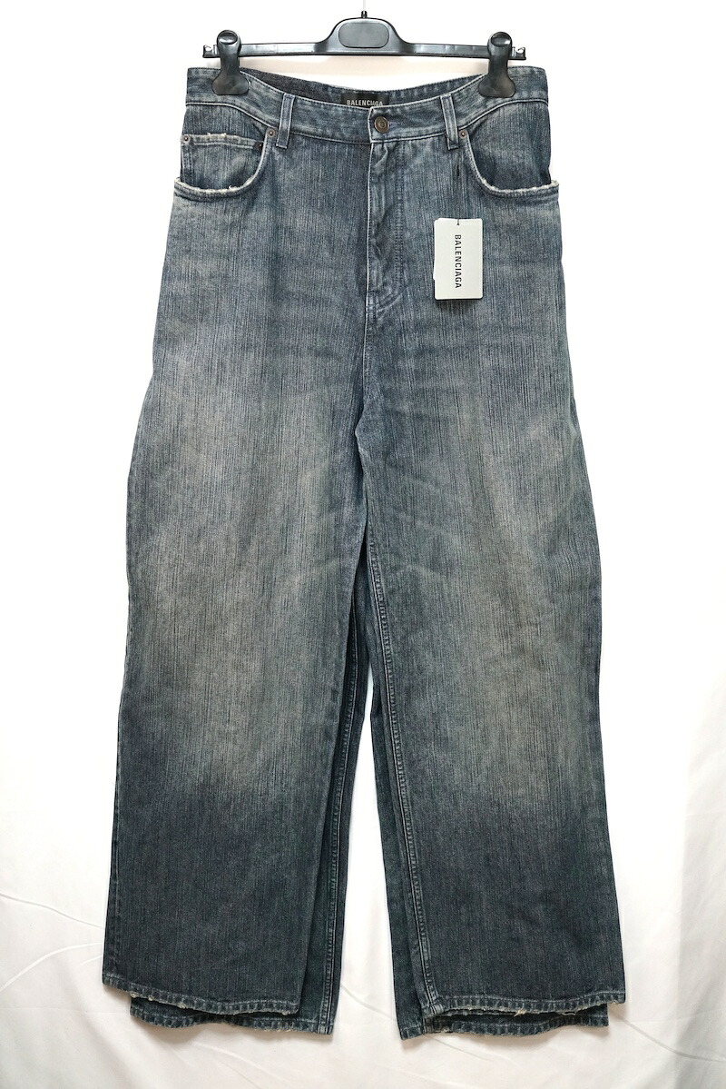 BALENCIAGA バレンシアガ Double Front Pants ダブル フロント デニム パンツ ライトデニム Sサイズ 767979 TNW65 【中古】新古品