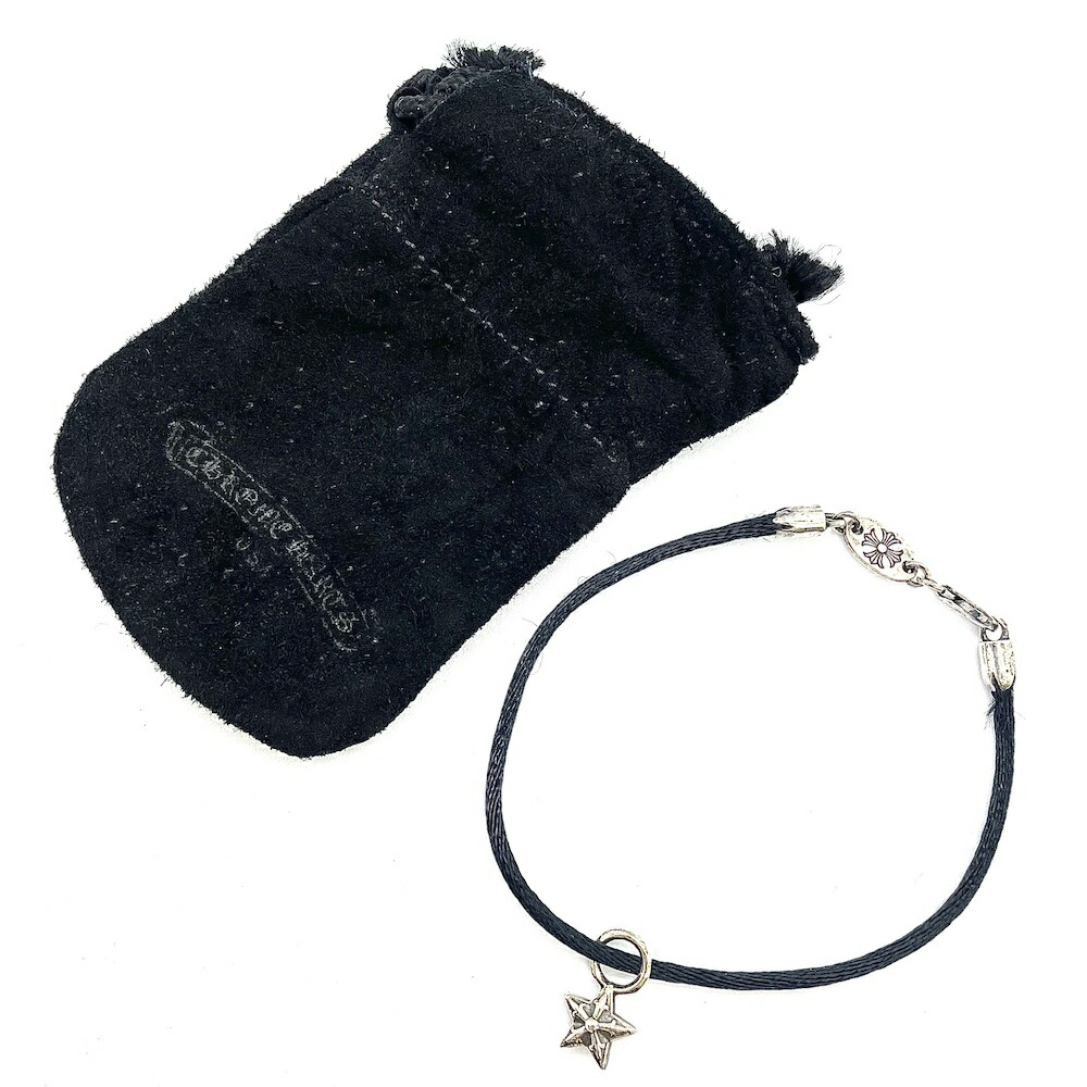 勘定書き物真似同梱 CHROME HEARTS KZ BRACELET STAR クロムハーツ KZ腕輪 はやりっ児 絹地 しろがね色 黒いこと 925【中古】