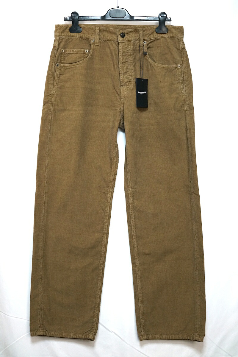 SAINT LAURENT PARIS サンローランパリ コーデュロイ コットン ワイド パンツ D45 M/AB-MS ブラウン 30サイズ 786722 Y04EG【中古】新古品