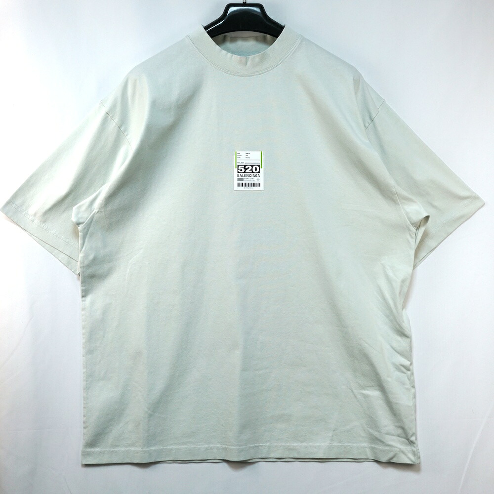 BALENCIAGA バレンシアガ AIRPORT TAG Flight Seal Logo Tee フライト シール ロゴ Tシャツ ショートスリーブ クルーネック ライトブルー Mサイズ 764235 TSVK3【中古】新古品｜OPINION COSMETIC 32,000円