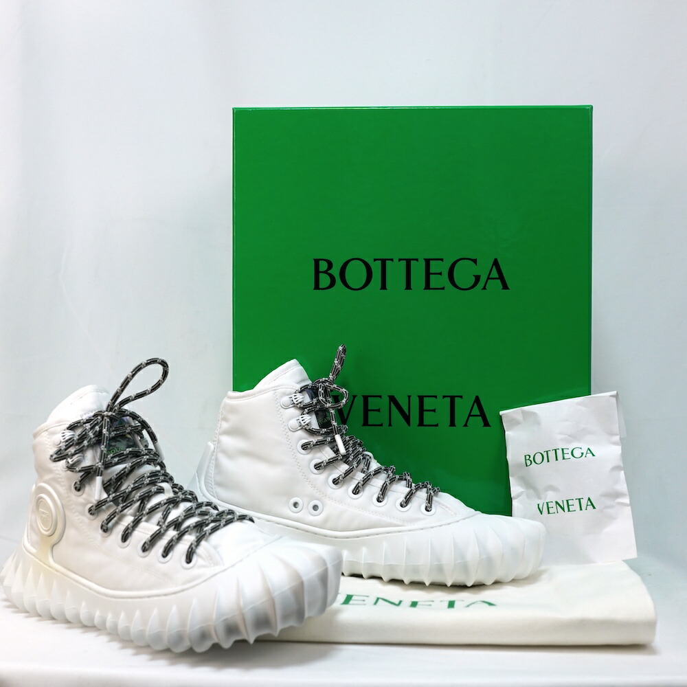 BOTTEGA VENETA ボッテガヴェネタ Denver Sneaker デンバー スニーカー ハイカット ホワイト 42サイズ（約27cm） 775321 V3V70【中古】新古品