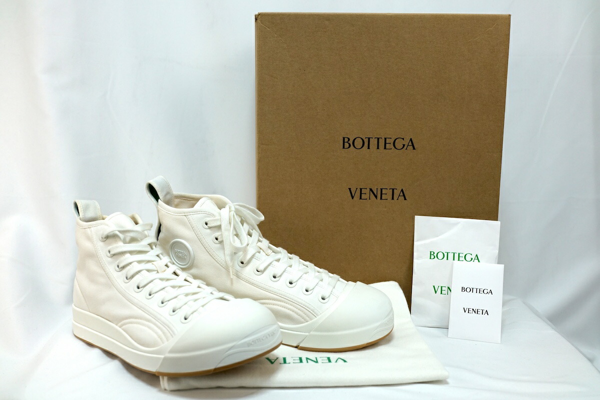 BOTTEGA VENETA ボッテガヴェネタ VULCAN SNEAKER バルカン スニーカー 帆布 ご機嫌撥ねのける 白いこと 43大きさ（約28珊） 755130 V2R10 【中古】新古品
