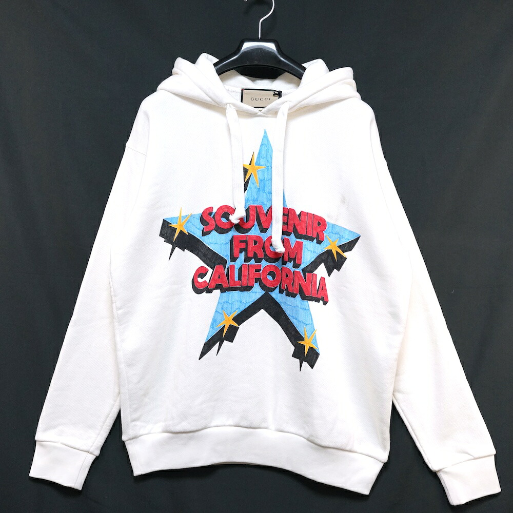 GUCCI グッチ Souvenir from California プリント スウェット フーディ パーカー ホワイト XSサイズ 615061 XJEG6【中古】新古品｜OPINION COSMETIC