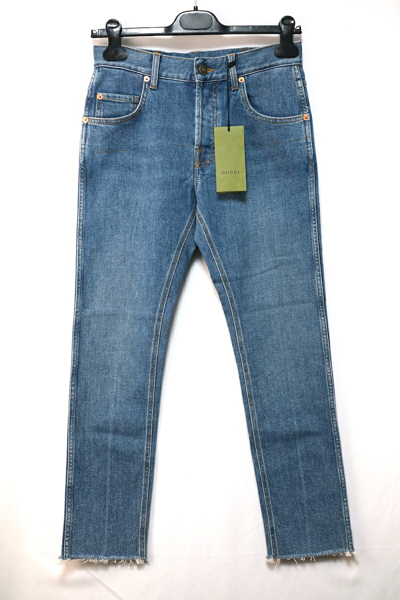 GUCCI グッチ ストレッチ カットオフ スキニー デニム パンツ 28サイズ ライトデニム 681284 XDBP7 【中古】新古品｜OPINION COSMETIC