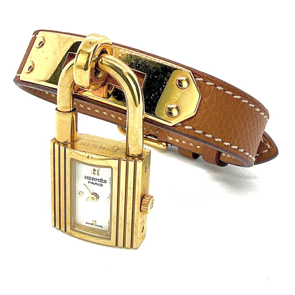HERMES PARIS エルメス ケリーウォッチ ブレスレット Tサイズ KE1.201 3278509 GP10 稼動品【中古】|OPINION COSMETIC