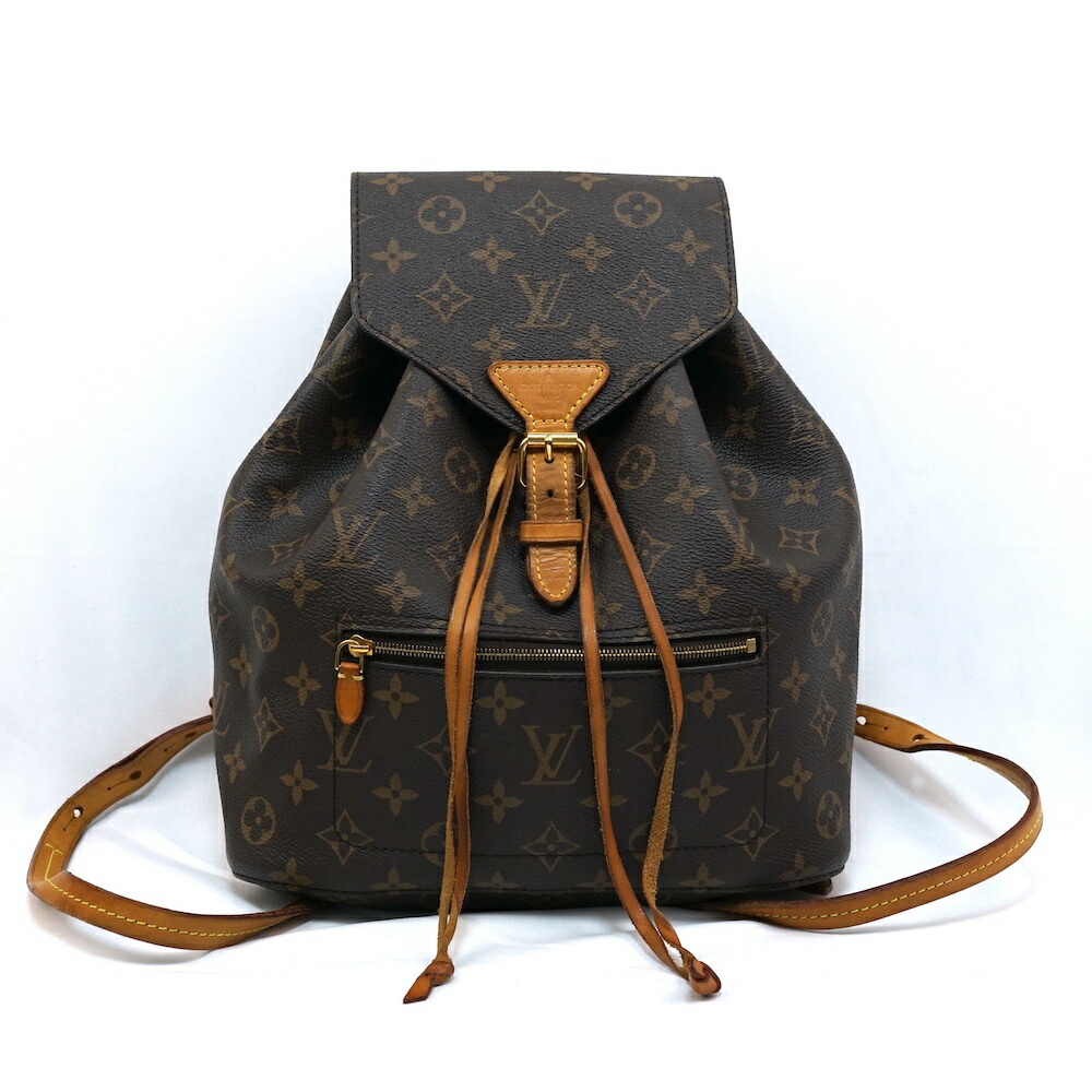 LOUIS VUITTON ルイ ヴィトン モノグラム 帆布 モンスリー うしろ側風呂敷き包み 背嚢 赤銅色  M43431 【中古】
