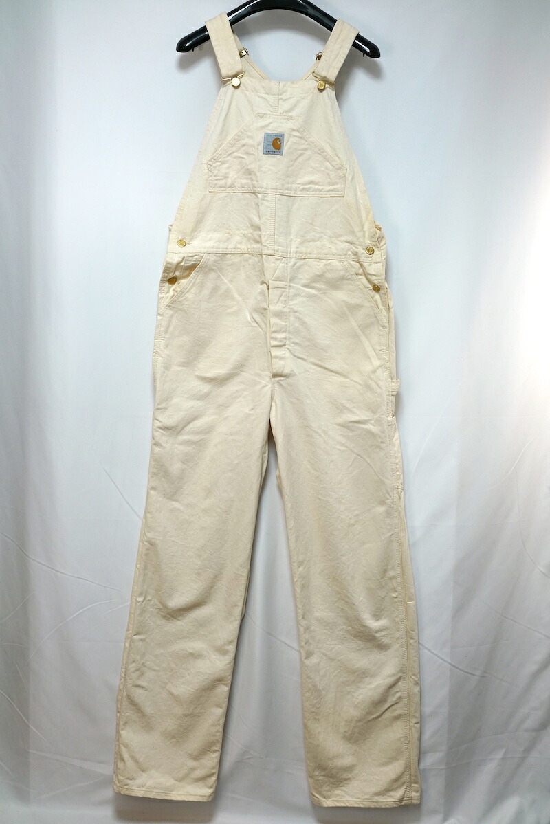 Carhartt 鉄道車両ハート型 100YEARS キナリ 綿織物 大層らしい櫂 オールインワン 36×34大きさ  1289 447 7FBS 【中古】