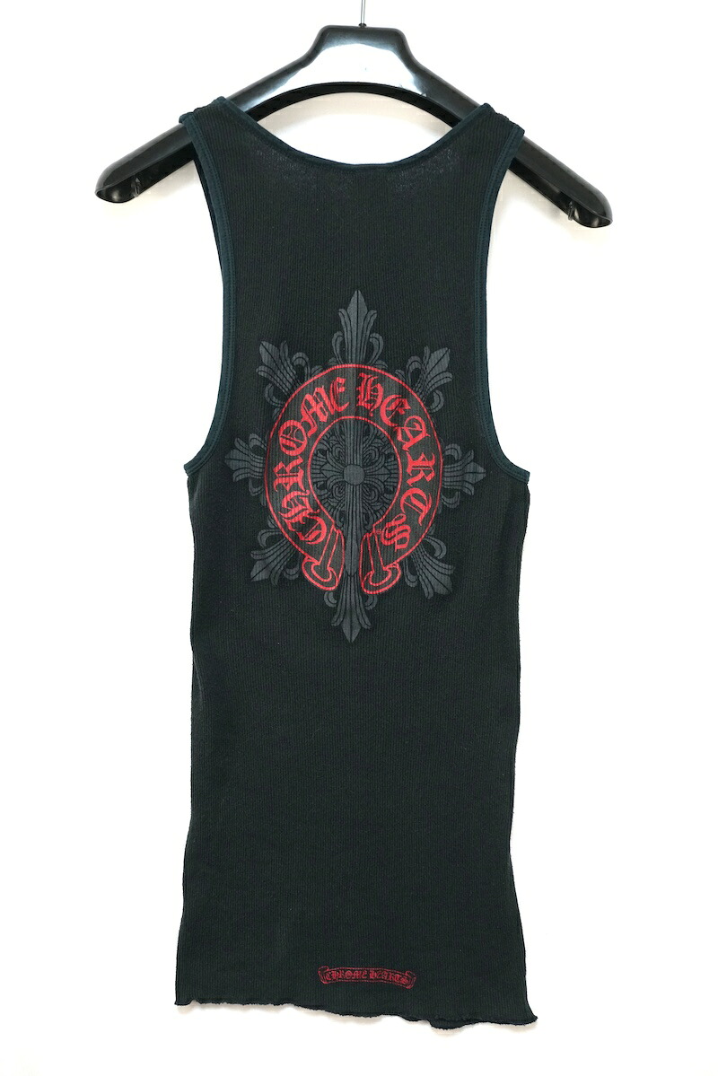 CHROME HEARTS クロムハーツ Back Cross Horseshoe Tank Top うしろ側 はりつけ台 鉄蹄 貯蔵タンクいの一番  大いさM 95024【中古】