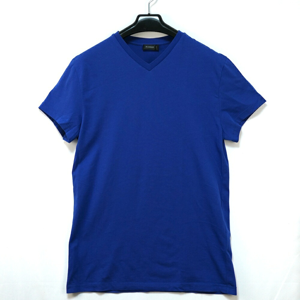 JIL SANDER ジルサンダー 綿織物 Vのど首 プルオーバー 青色 S大きさ MM709006 MD24730842【中古】