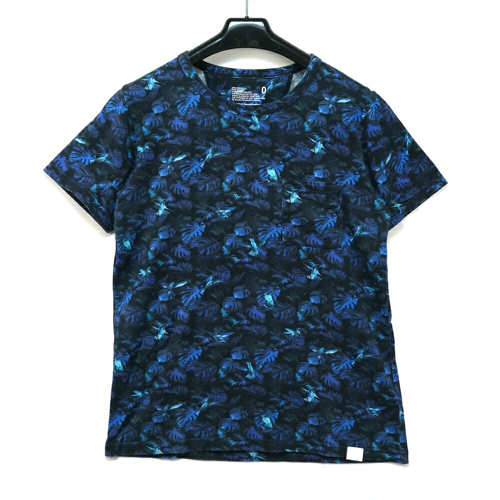 White Mountaineering ホワイトマウンテニアリング  Hummingbird Print Jersey Pocket T-Shirt 鼻歌を歌う 鳥類 刷り上げる ティーシャツ 隠し ティーシャツ 黒いこと ０大きさ WM1571509【中古】